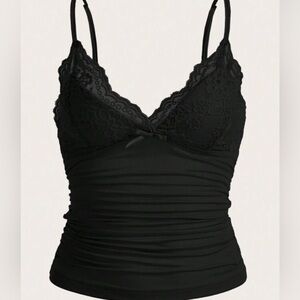 Black Lace Trim Tank